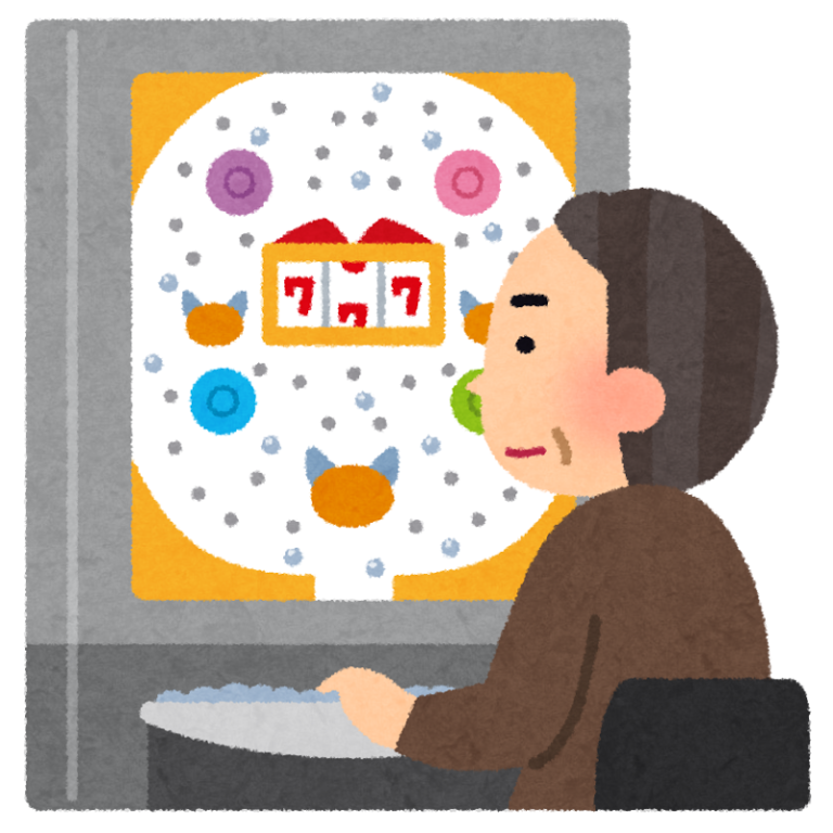 パチンコをするおじさん